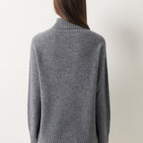 Pull à col roulé sans couture 100 % laine mérinos