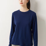 100% Merino Wool Crewneck Long Sleeve Knit Top
