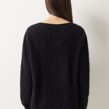 Suéter sem costura 100% lã Merino com gola redonda