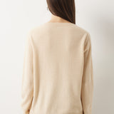 30% Cashmere 70% Merino Wool Seamless Crew Neck Sweater
