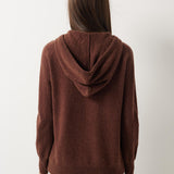 30% Cashmere 70% Merino Wool Hooded Knit Sweater