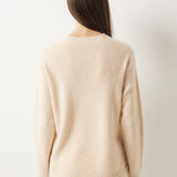 Pull à col rond sans couture 100 % laine mérinos