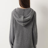 Maglione con cappuccio 30% cashmere 70% lana merino