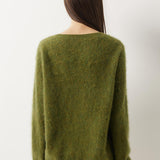 Suéter sem costura 100% lã Merino com gola redonda