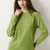 100% Merino Wool Crewneck Long Sleeve Knit Top