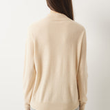 30% Cashmere 70% Merino Wool Seamless Mock Neck Sweater