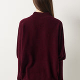 100% Merino Wool Mock Neck Batwing Sweater