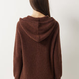 30% Cashmere 70% Merino Wool Zip Hooded Cardigan