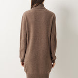 100% Merino Wool Turtleneck Knit Sweater Dress