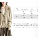 Women's Merino Wool Sweater V-Neck Ribbed 2025 Fall Winter Lapel Button Down Long Sleeve Knit Cardigan with Pocket