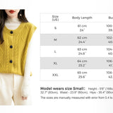 Chanyarn Women's 100% Merino Wool Sweater Vest 2025 Fall Winter Crew Neck Button Down Sleeveless Cable Knitted Sweater