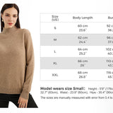 100% Pure Cashmere Women's Sweater Mock Neck Long Sleeve Warm Soft 2025 Fall Winter Knit Pullover