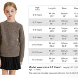 Girls Crew Neck 100% Merino Wool Sweater 2025 Fall Winter Kids Warm Soft Long Sleeve Knitted Pullover Sweater