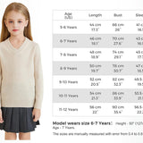 Girls 100% Merino Wool Sweater 2025 Fall Winter Kids Classic V Neck Warm Soft Long Sleeve Knit Pullover Jumper