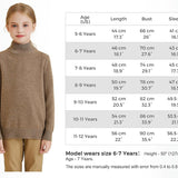 Girls 100% Merino Wool Sweater 2025 Fall Winter Kids Solid Mock Neck Warm Soft Long Sleeve Knit Pullover Jumper