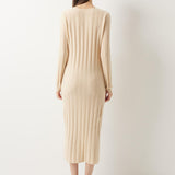 30% Cashmere 70% Merino Wool V-Neck Sweater Dress