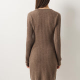 Vestido suéter 100% lã Merino com decote em V