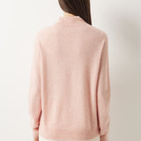 30% Cashmere 70% Merino Wool Seamless Mock Neck Sweater