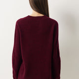 Pull à col rond sans couture 100 % laine mérinos