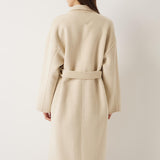 100% Merino Wool Double-Breasted Long Coat