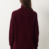 Maglione con zip e collo a lupetto in 100% lana merino