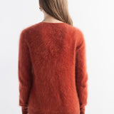 Chanyarn Women's 100% Cashmere Sweater Luxury Hairy Warm Tops Crewneck 2025 Fall Winter Long Sleeve Soft Knit Pullover