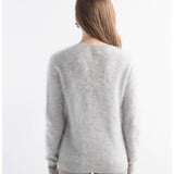 Chanyarn Women's 100% Cashmere Sweater Luxury Hairy Warm Tops Crewneck 2025 Fall Winter Long Sleeve Soft Knit Pullover