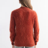 Chanyarn Women's 100% Cashmere Sweater Luxury Hairy Warm Top Mock Neck 2025 Fall Winter Long Sleeve Soft Knit Pullover