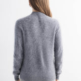 Chanyarn Women's 100% Cashmere Sweater Luxury Hairy Warm Top Mock Neck 2025 Fall Winter Long Sleeve Soft Knit Pullover