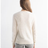 Chanyarn Women's 100% Cashmere Sweater Luxury Hairy Warm Tops Crewneck 2025 Fall Winter Long Sleeve Soft Knit Pullover