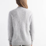 Chanyarn Women's 100% Cashmere Sweater Luxury Hairy Warm Top Mock Neck 2025 Fall Winter Long Sleeve Soft Knit Pullover