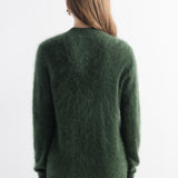 Chanyarn Women's 100% Cashmere Sweater Luxury Hairy Warm Top Mock Neck 2025 Fall Winter Long Sleeve Soft Knit Pullover