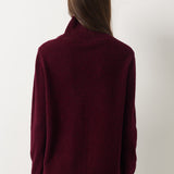 Cardigan de malha 100% lã Merino com gola alta