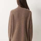 Pull à col montant sans couture 100 % laine mérinos