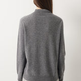 30% Cashmere 70% Merino Wool Seamless Mock Neck Sweater