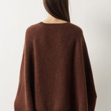 30% Cashmere 70% Merino Wool Batwing Sleeves Crew Neck Sweater