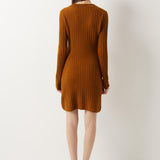 Vestido suéter 100% lã Merino com decote em V