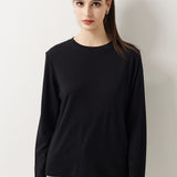 100% Merino Wool Crewneck Long Sleeve Knit Top