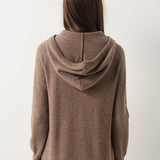 30% Cashmere 70% Merino Wool Hooded Knit Sweater