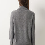30% Cashmere 70% Merino Wool Seamless Turtleneck Sweater