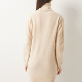 100% Merino Wool Turtleneck Knit Sweater Dress