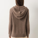 Maglione con cappuccio 30% cashmere 70% lana merino