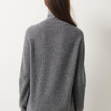 Maglione con zip e collo a lupetto in 100% lana merino