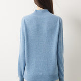 30% Cashmere 70% Merino Wool Seamless Mock Neck Sweater