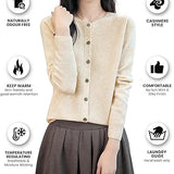 Chanyarn Women's Crewneck 100% Merino Wool Sweater 2025 Spring Fall Solid Long Sleeve Seamless Knitted Cardigan Sweater