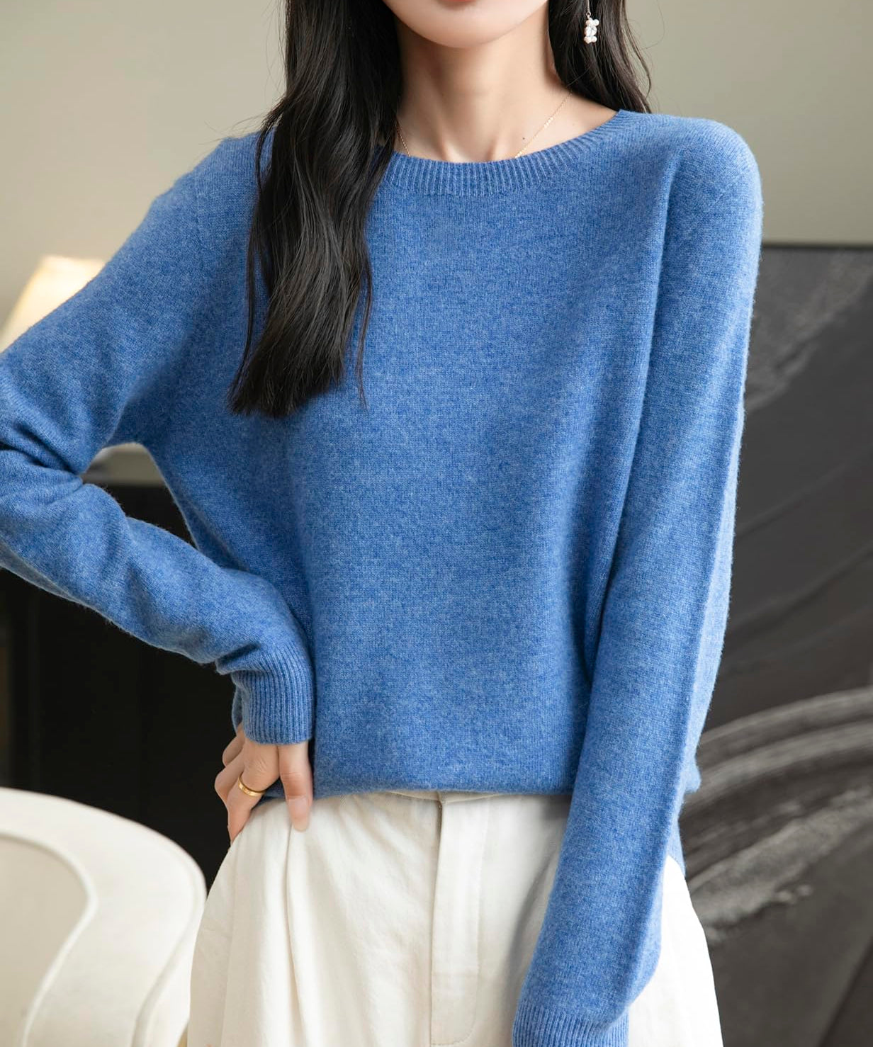 Chanyarn Women's 100% Merino Wool Crewneck Sweater 2025 First-Line Ready to Wear Long Sleeve Seamless Knit Sweater