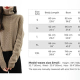 Chanyarn Women's 100% Merino Wool Turtleneck Sweater 2024 Fall Winter Long Sleeve Solid Cable Knitted Pullover Sweater