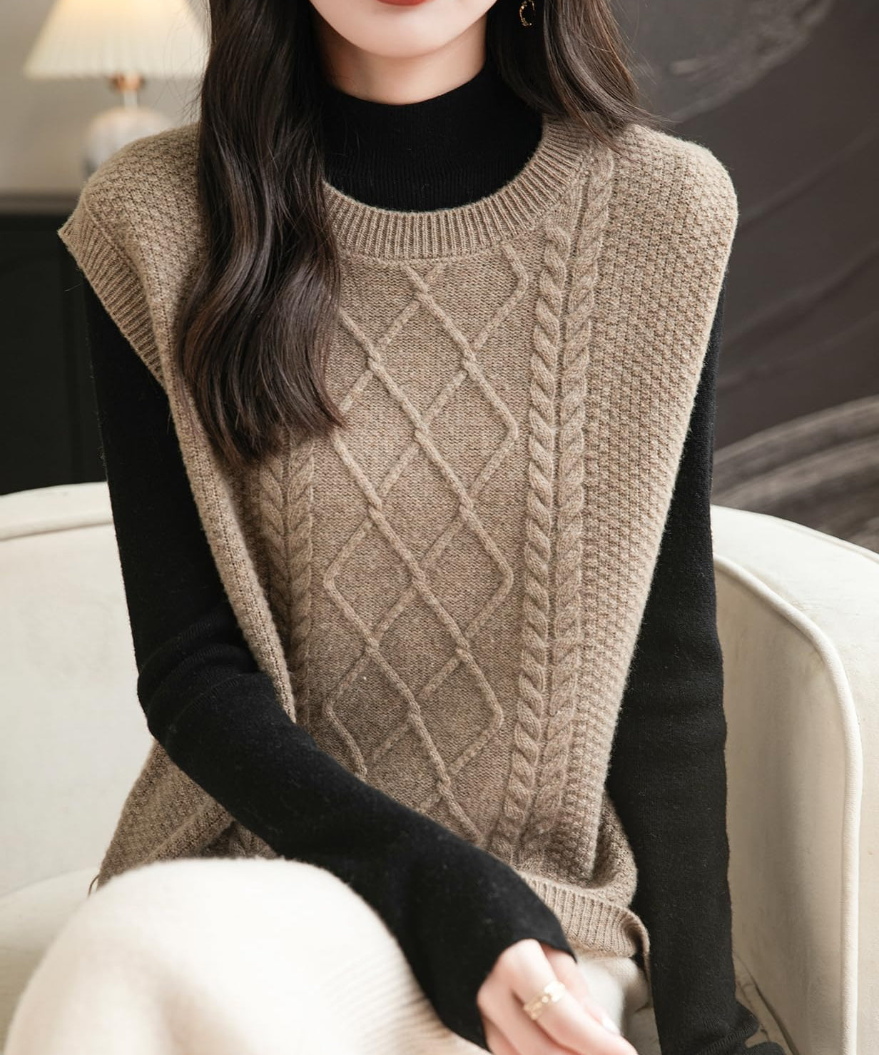 100% Merino Wool Crewneck Sweater Vest