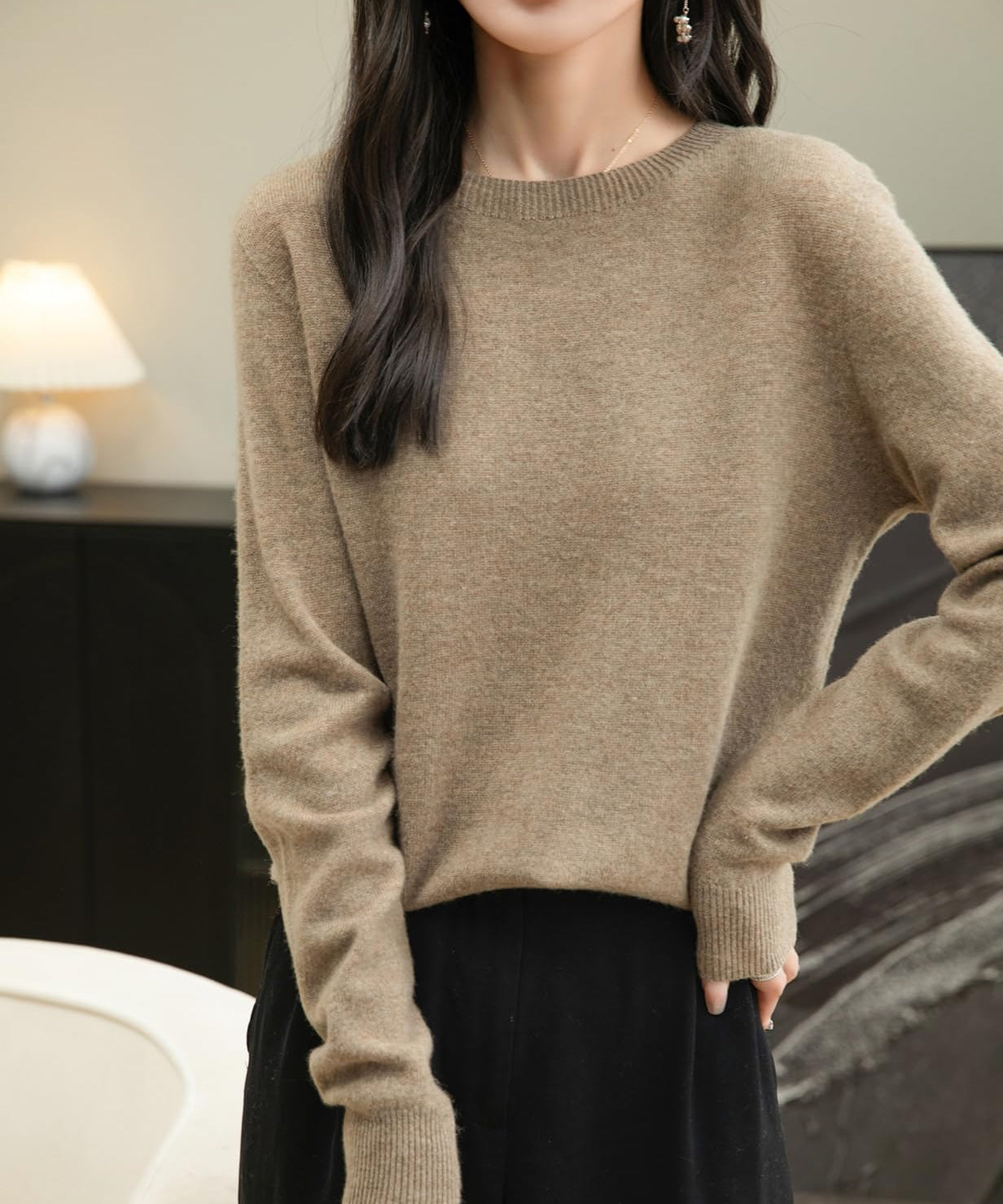 Chanyarn Women's 100% Merino Wool Crewneck Sweater 2025 First-Line Ready to Wear Long Sleeve Seamless Knit Sweater
