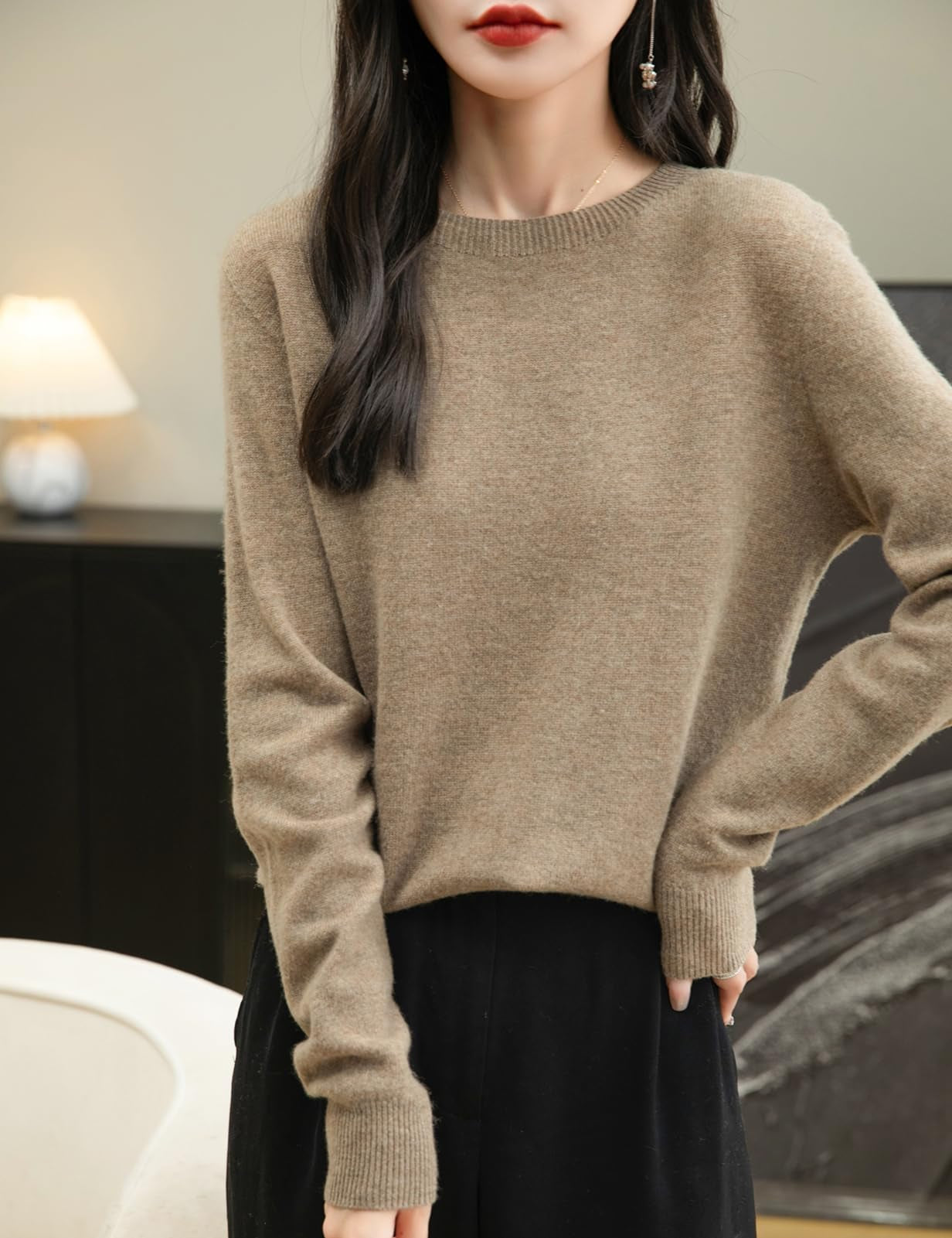 100% Merino Wool Seamless Crewneck Sweater